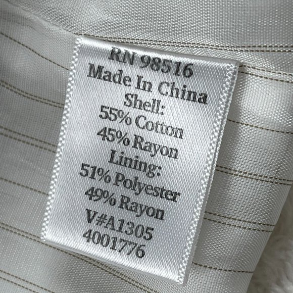 Coldwater Creek Jacquard Animal Print Blazer Womens PL Beige Open Front Ruched - Picture 11 of 12